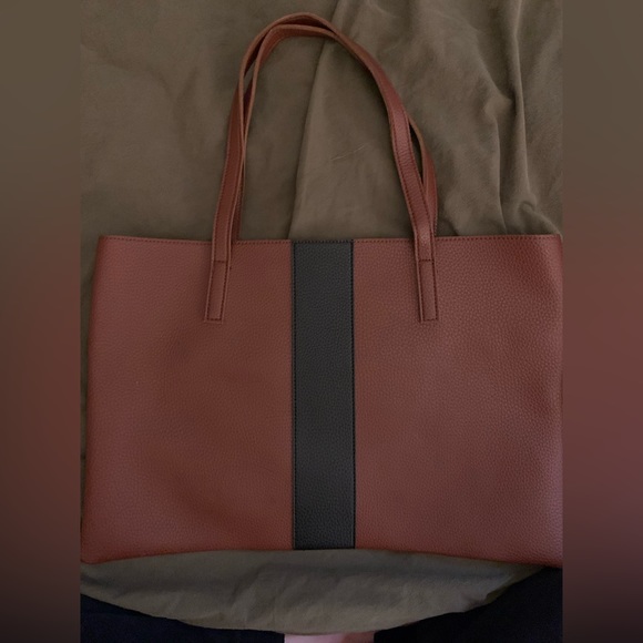 𝅺VINCE Camuto brown black pebbled Vegan Leather Luck tote OS - Picture 1 of 4